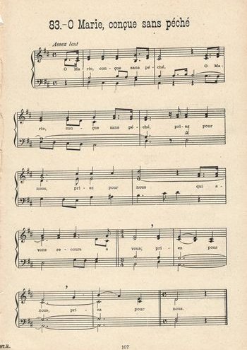 Ô Marie, conçue sans pêché Partition gratuite